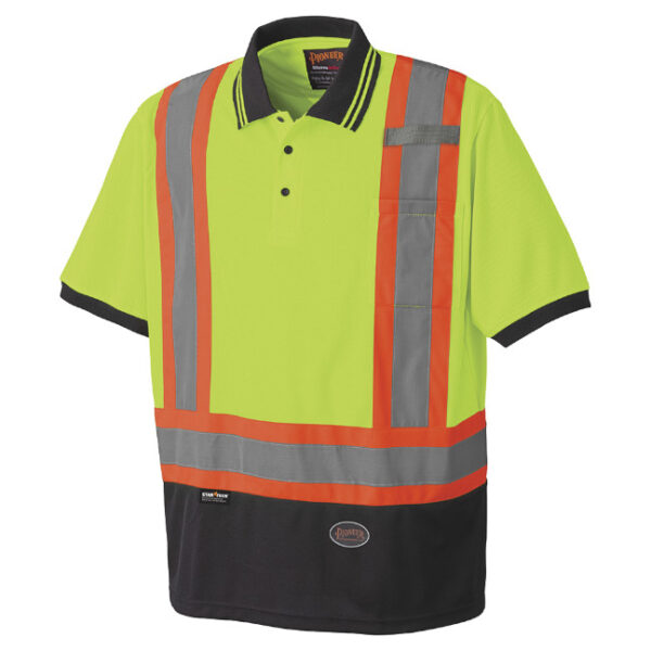 Pioneer Hi-Viz BIRD'S-EYE Short-Sleeve Safety Polo Shirt