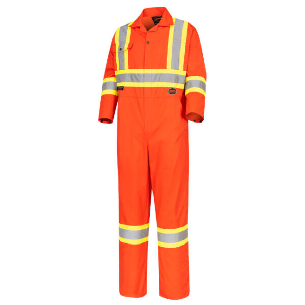Pioneer Hi-Viz Poly/Cotton Safety Coverall-Tall Sizes