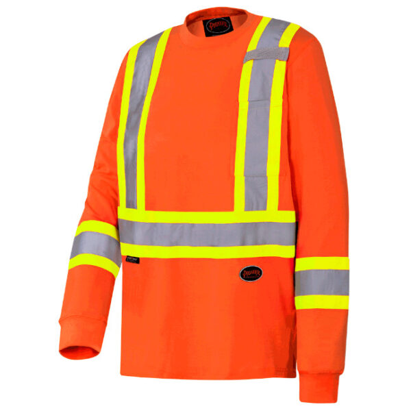 Pioneer Hi-Viz Long Sleeve Cotton Safety Shirt