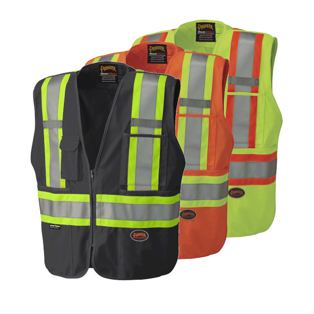 Hi-Vis Day/Night Elastic Waist Safety Vest with Zip | At-Call Safety
