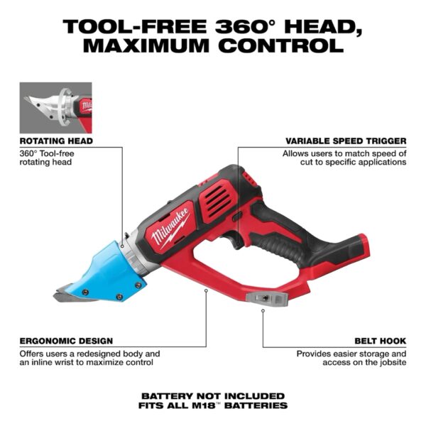 Milwaukee 2636-20 M18 14 Gauge Double Cut Shear - Tool Only
