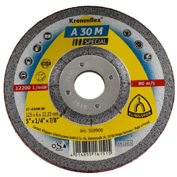 Klingspor 310900 5" Depressed Center Grinding Disc