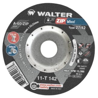 Walter 11T142 ZIPCUT Cut-Off Wheel 4-1/2" x 3/64" x 7/8" Type 27