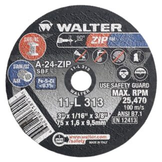 Walter 11L313 Zip Die Grinder Cutting and Grinding Wheel 3"x1/16"x3/8" Type 1