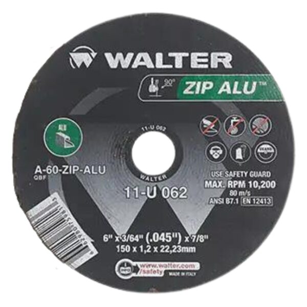 Walter 11L302 Zip Die Grinder Cutting and Grinding Wheel 3" x 1/32" x 1/4" Type 1