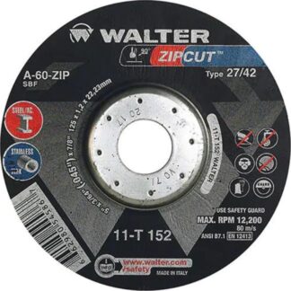 Walter 11T152 ZIPCUT™ Cut-Off Wheel 5" x 3/64" x 7/8" Type 27
