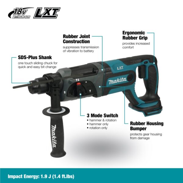 Makita DHR241Z 15/16" SDS-Plus Rotary Hammer Drill - tool only