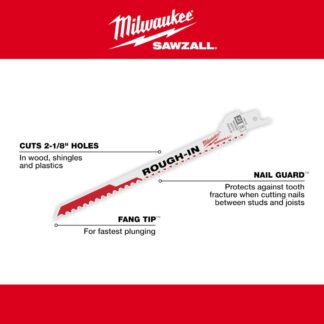 Milwaukee 48-00-1610 Rough-In Sawzall Blade 5-Pack (2)