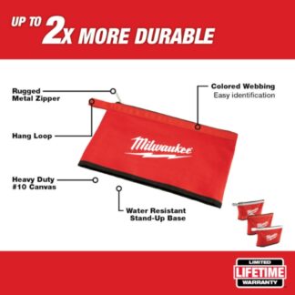 Milwaukee 48-22-8193 Zipper Pouches 3-Pack