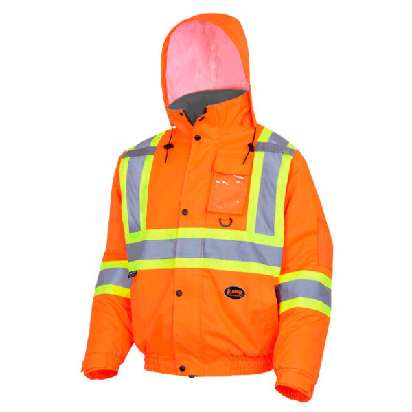 Pioneer Hi-Viz Quilted Waterproof Safety Bomber Jacket