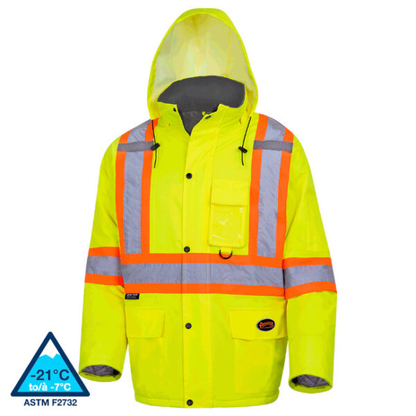 Pioneer Hi-Viz Winter Quilted Waterproof Safety Parka