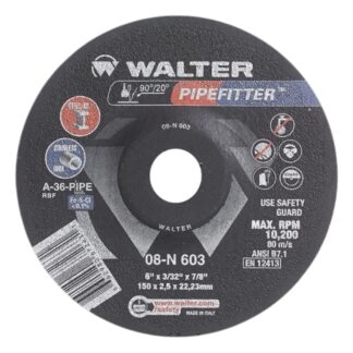 Walter 08N603 PIPEFITTER™ Grinding Wheel 6" x 3/32" x 7/8" Type 27