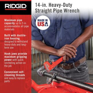 Ridgid 31020 Model 14 14 Steel Pipe Wrench (1)