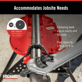 Ridgid 36273 Model 460-6 Portable TRISTAND Chain Vise – 18″ to 6″ (3)