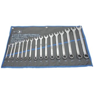 Jet 700185 LCWS-16M Long Metric Fully Polished Combination Wrench Set 16-Piece