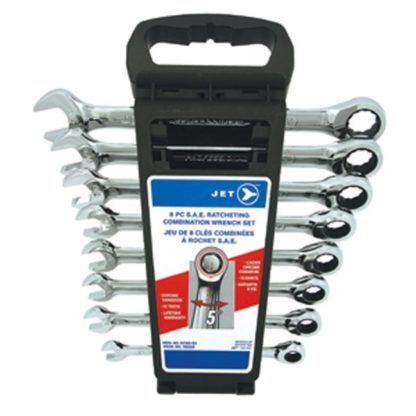 Jet 700308 8 PC Long SAE Ratcheting Combination Wrench Set