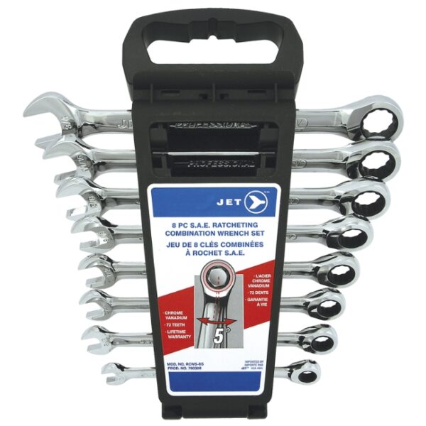 Jet 700308 RCWS-8S Long SAE Ratcheting Combination Wrench Set 8-Piece Jet 700308 RCWS-8S Long SAE Ratcheting Combination Wrench Set 8-Piece