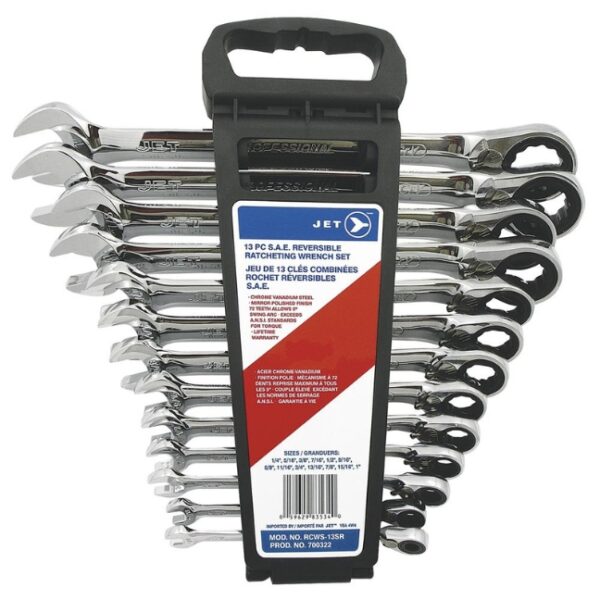 Jet 700322 RCWS-13SR Long SAE Reversible Ratcheting Combination Wrench Set 13-Piece Jet 700322 RCWS-13SR Long SAE Reversible Ratcheting Combination Wrench Set 13-Piece