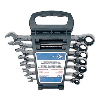 Jet 700371 RCWS-7MR Long Metric Reversible Ratcheting Combination Wrench Set 7-Piece