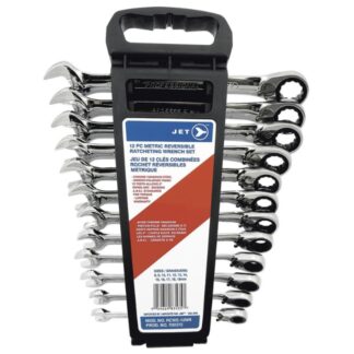 Jet 700372 RCWS-12MR Long Metric Reversible Ratcheting Combination Wrench Set 12-Piece