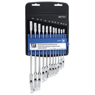 Jet 700381 RCWS-11FM Metric Flex Head Ratchet Combination Wrench Set 11-Piece