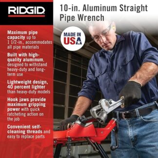 Ridgid 31090 Model 810 10 Aluminum Pipe Wrench (2)