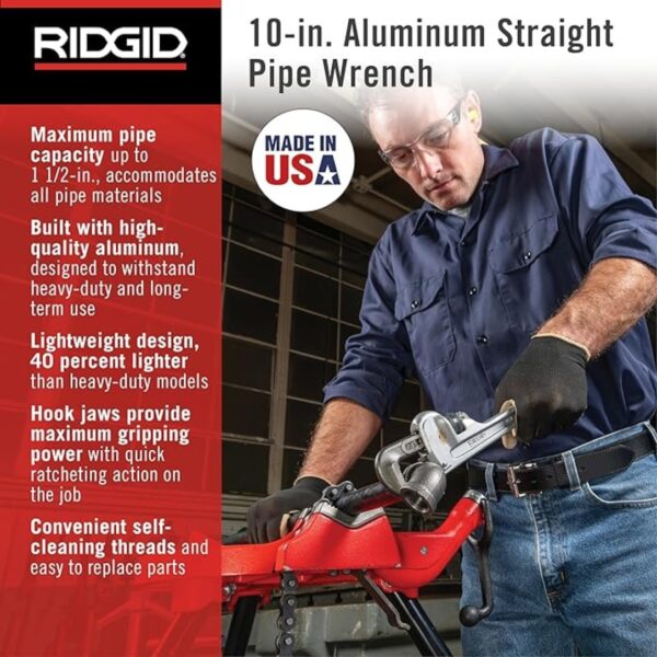 Ridgid 31090 / Model 810 10" Aluminum Pipe Wrench