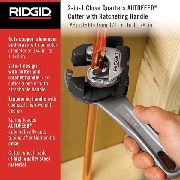 Ridgid 32573 / Model 118 2-in-1 Close Quarters AUTOFEED Cutter