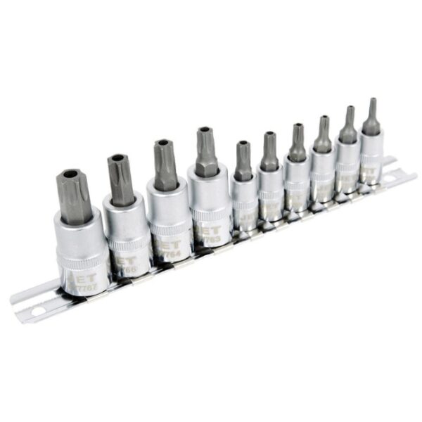 Jet 601801 SS1438-10TB 1/4" and 3/8" Drive TamperProof TORX Bit Socket Set 10-Piece Jet 601801 SS1438-10TB 1/4" and 3/8" Drive TamperProof TORX Bit Socket Set 10-Piece