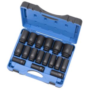Jet 610408 PS1734DM 3/4" Drive Deep Metric Impact Socket Set 17-Piece