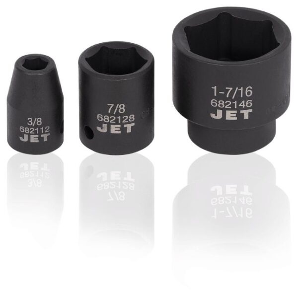 Jet 610328 PS1912 1/2" Drive 6-Point SAE Impact Socket Set 19-Piece