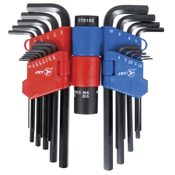 Jet 775162 JHK-22SM 22-Piece SAE & Metric Long Arm Hex Key Set
