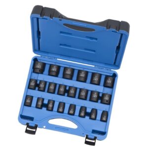 Jet 610338 PS2212M 1/2" Drive 6-Point Metric Impact Socket Set 22-Piece