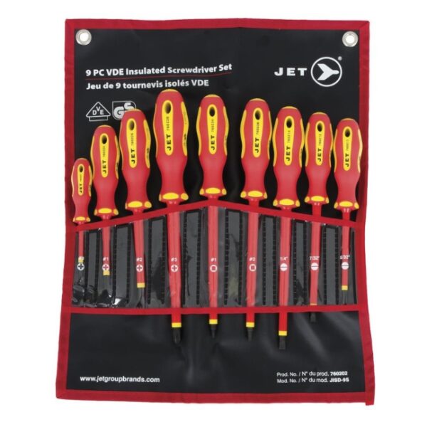 Jet 760202 JISD-9S VDE Insulated Screwdriver Set 9-Piece