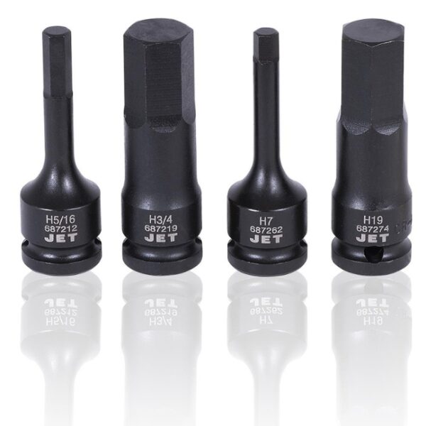 Jet 610340 PHB-1216C 1/2" Drive SAE Metric Hex Bit Impact Socket Set 16-Piece