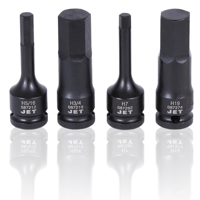Jet 610340 PHB-1216C 16pc 1/2" Dr SAE Metric Hex Bit Impact Sockets