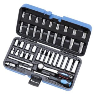 Jet 600125 SW1442C-6 1/4" Drive 6 Point SAE Metric Socket Wrench Set 42-Piece