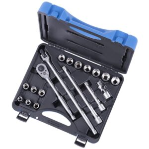 Jet 600326 SW1219M-6 1/2" Drive 6 Point Metric Socket Wrench Set 19-Piece