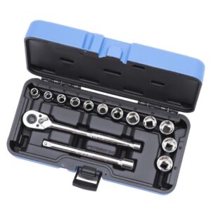 Jet 600226 SW3815M-6 3/8" Drive 6 Point Metric Socket Wrench Set 15-Piece