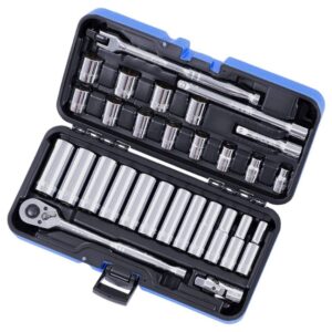 Jet 600234 SW3830M-6 3/8" Drive 6 Point Metric Socket Wrench Set 30-Piece