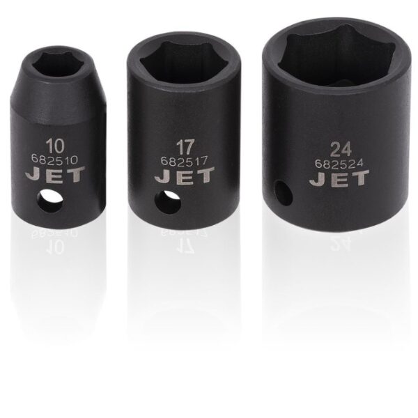 Jet 610308 PS1212M 1/2" Drive 6 Point Metric Impact Socket Set 12-Piece