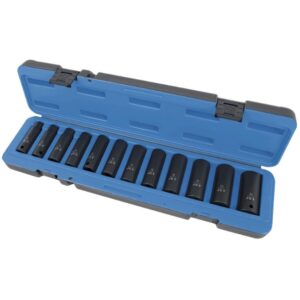 Jet 610310 PS1212DM 1/2" Drive Metric Deep Impact Socket Set 12-Piece