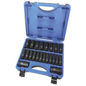 Jet 610339 PSS2212DM 1/2" Drive Deep Metric Impact Socket Set 22-Piece