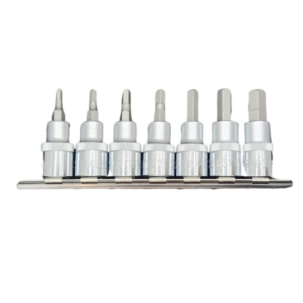 Jet 601201 HSW3811 3/8" Drive 2" Long SAE Hex Bit Socket Set 7-Piece
