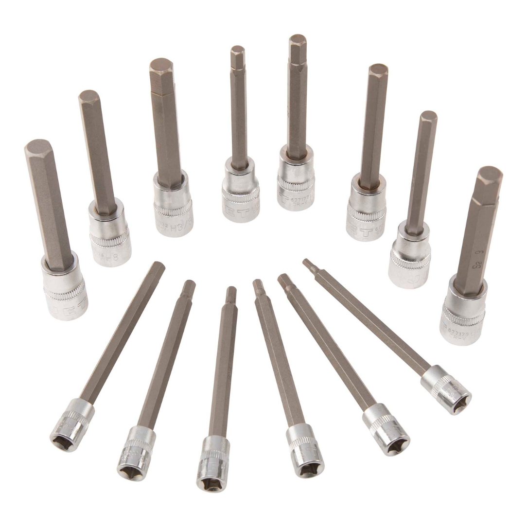 Jet 601808 LHSW-143814C 14pc 3/8"dr SAE Metric Hex Bit Socket Set