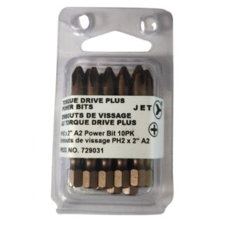 Jet 729031 Phillips PH2 x 2" A2 Power Bit 10-Pack