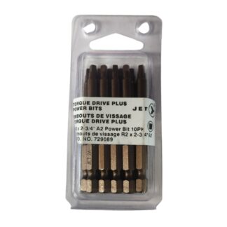 Jet 729089 R2 x 2-3/4" A2 Square Drive Power Bit 10-Pack