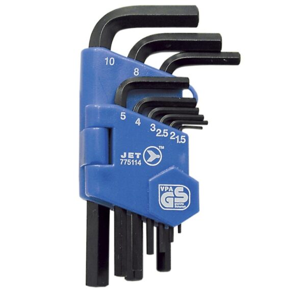 Jet 775114 JHK-9M Metric Short Arm Hex Key Set 9-Piece