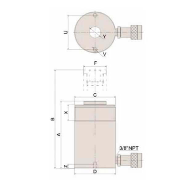 Hollow Center Single Acting Cylinders
