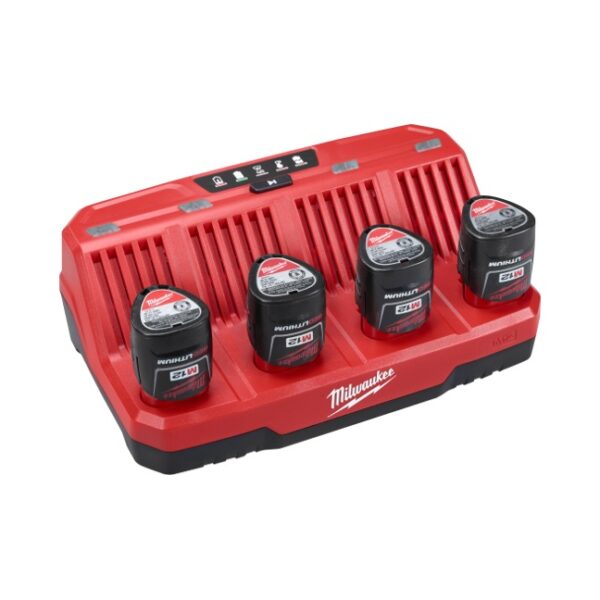 Milwaukee 48-59-1204 M12 Four Bay Sequential Charger104 In Use 1 Milwaukee 48-59-1204 M12 Four Bay Sequential Charger104 In Use 1